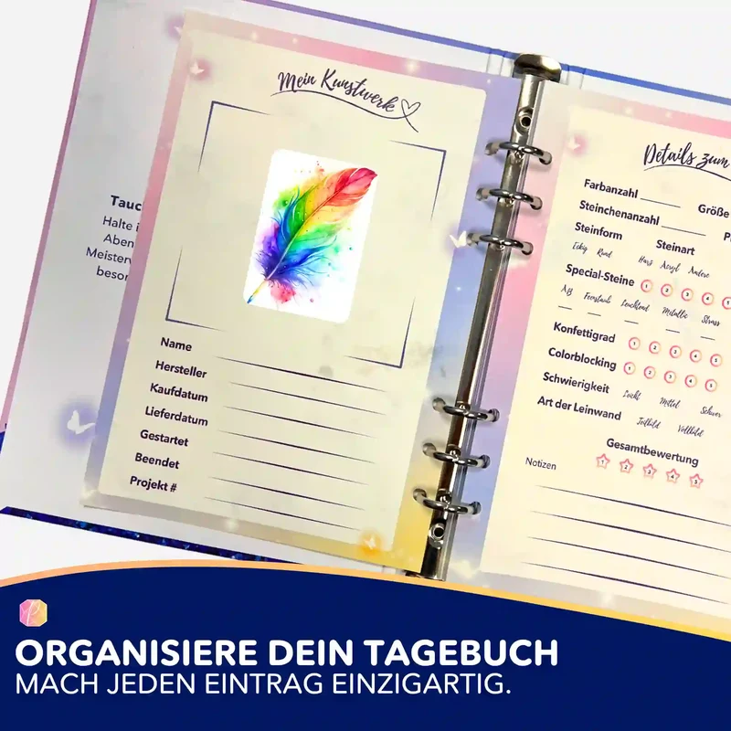 Aufkleber 5er-Set - Rainbow Feather