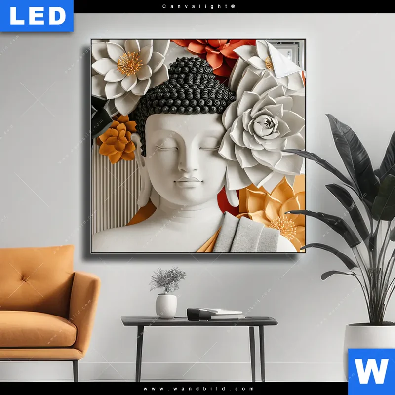 Canvalight® Leuchtbild | Buddha - Zen & Lotus | Quadrat