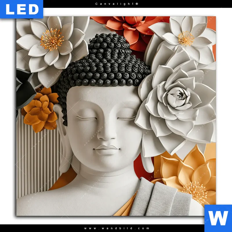 Canvalight® Leuchtbild | Buddha - Zen & Lotus | Quadrat