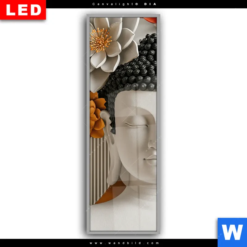 Leuchtbild Acrylglas Canvalight® DIA | Buddha - Zen & Lotus | Schmal