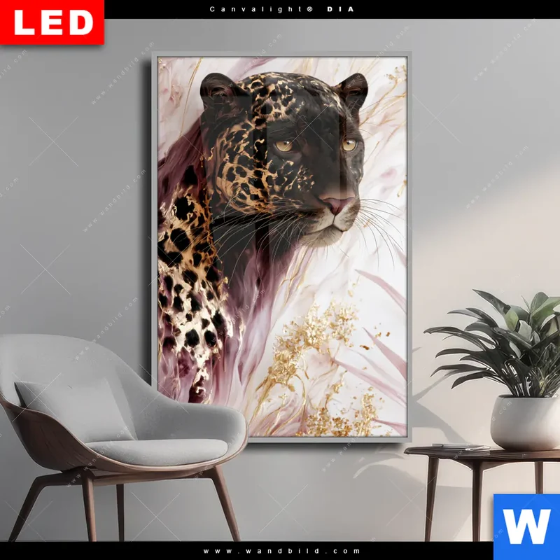 Wechselmotiv Acrylglas Canvalight® DIA | Panther Glow | Hochformat