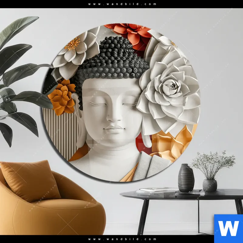 Acrylglasbild | Buddha - Zen & Lotus | Rund