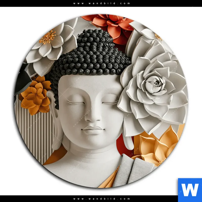 Acrylglasbild | Buddha - Zen & Lotus | Rund