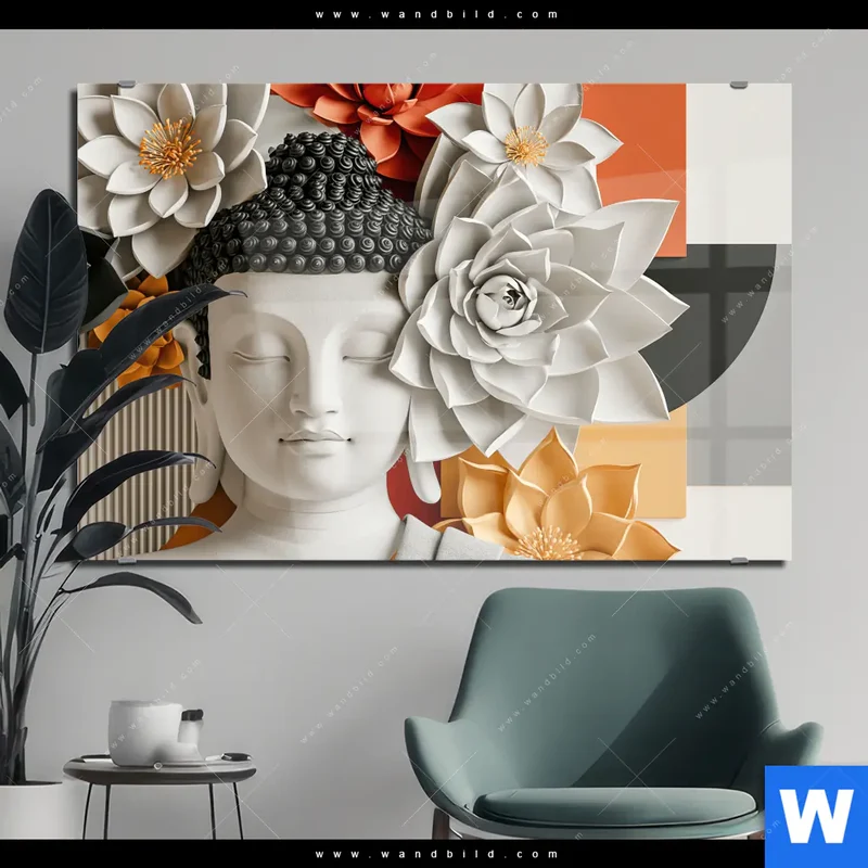 Acrylglasbild | Buddha - Zen & Lotus | Querformat