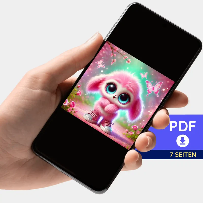 Digitale Bildmappe - Pink Fluffel Knuffel