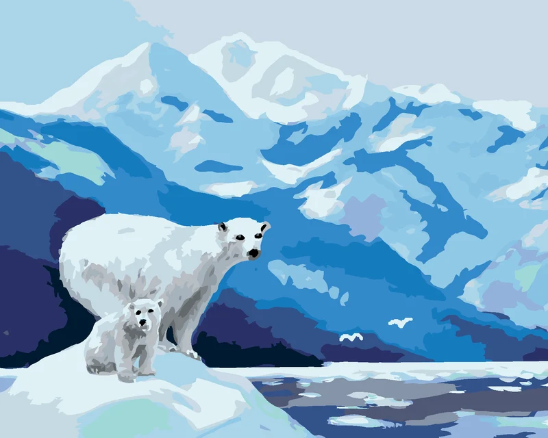 Diamond painting - EISBÄR UND GLETSCHER (D. RUSTY RUST)