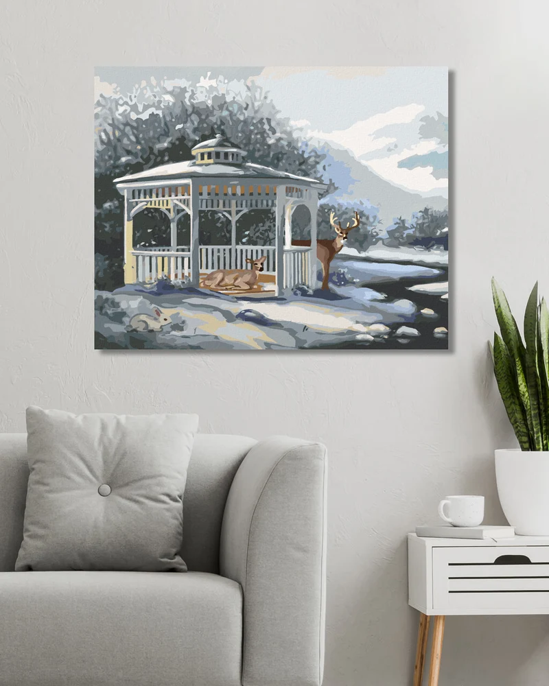 Diamond painting - HIRSCHKUH UND HIRSCH IN EINER GARTENLAUBE (D. RUSTY RUST)