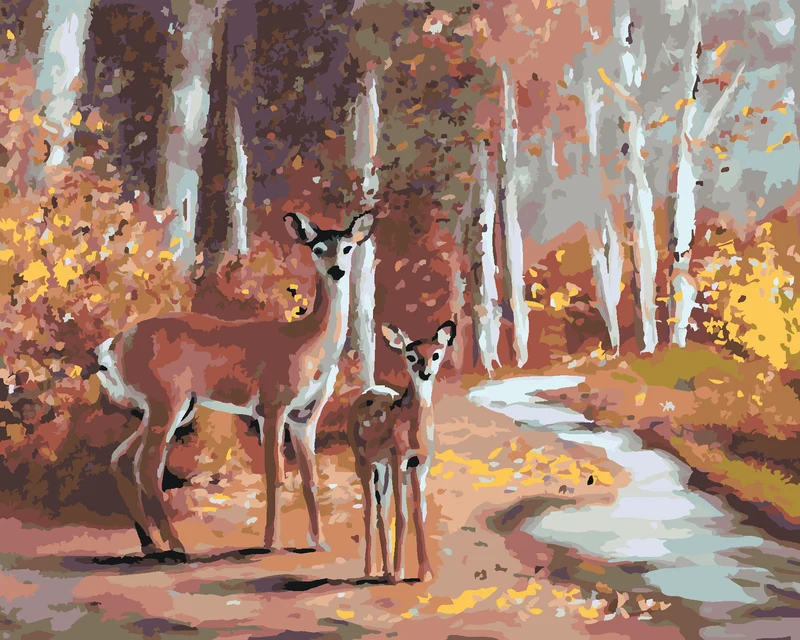Diamond painting - HIRSCHKUH MIT IHREM JUNGEN (D. RUSTY RUST)