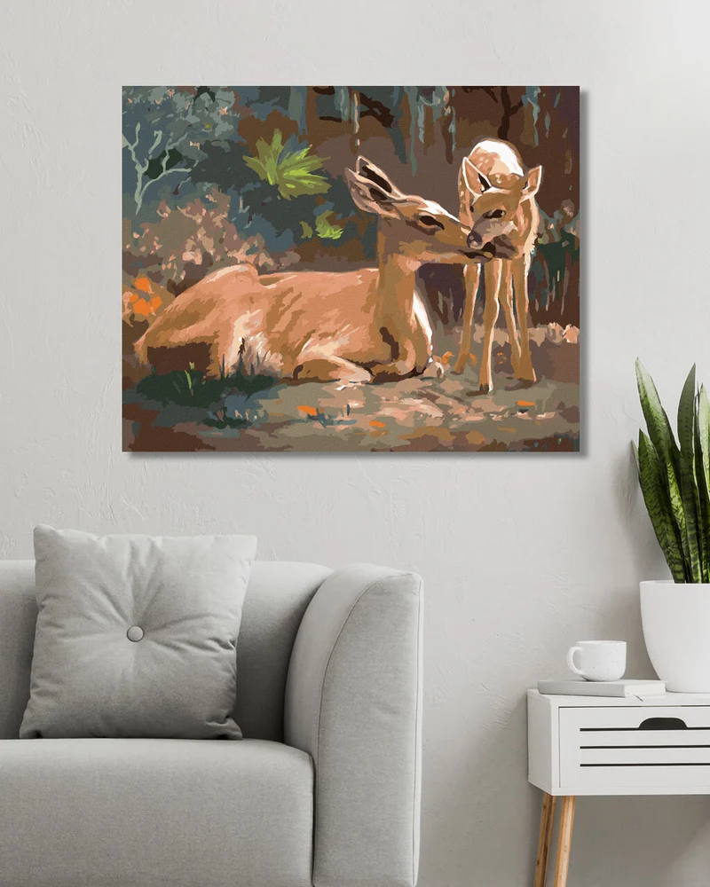 Diamond painting - LIEGENDE RICKE UND KITZ (D. RUSTY RUST)