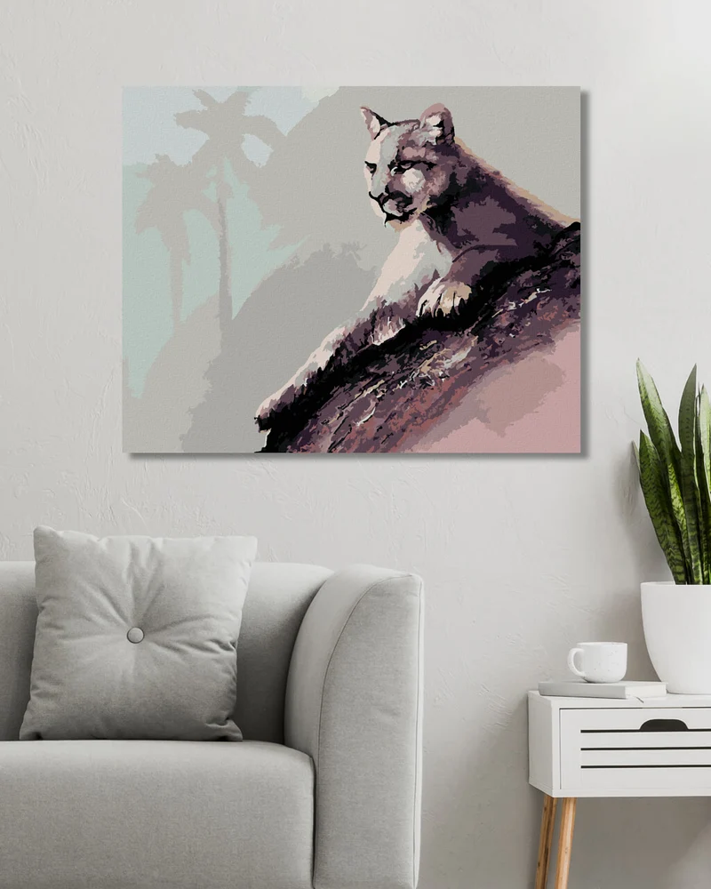 Diamond painting - LIEGENDER PUMA (D. RUSTY RUST)