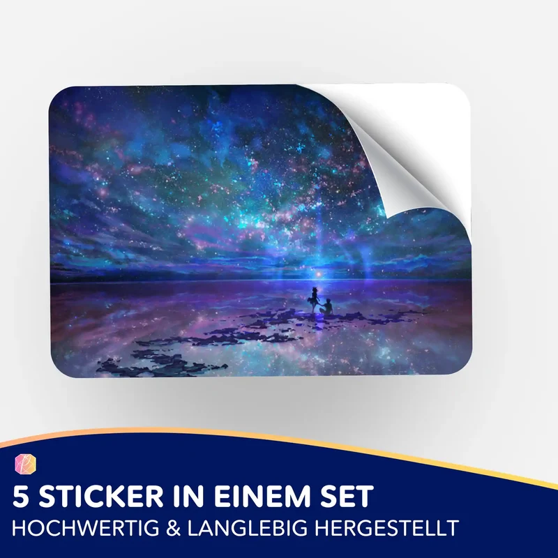 Aufkleber 5er-Set - Ozean trifft auf Universum MINI
