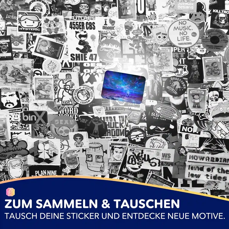 Aufkleber 5er-Set - Ozean trifft auf Universum MINI