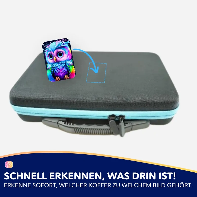 Aufkleber 5er-Set - Kleine bunte Eule im Rausch der Farben