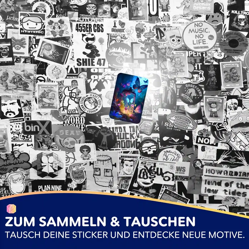 Aufkleber 5er-Set - Nacht der Schmetterlinge