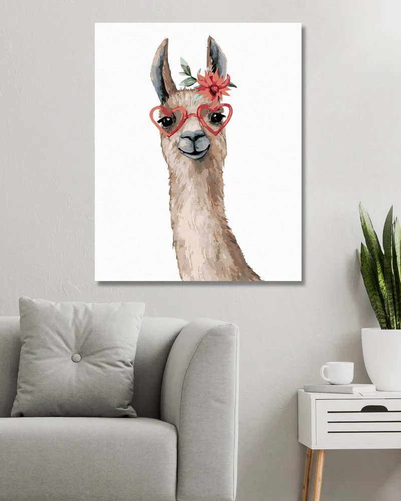 Diamond painting - LAMA MIT BRILLE