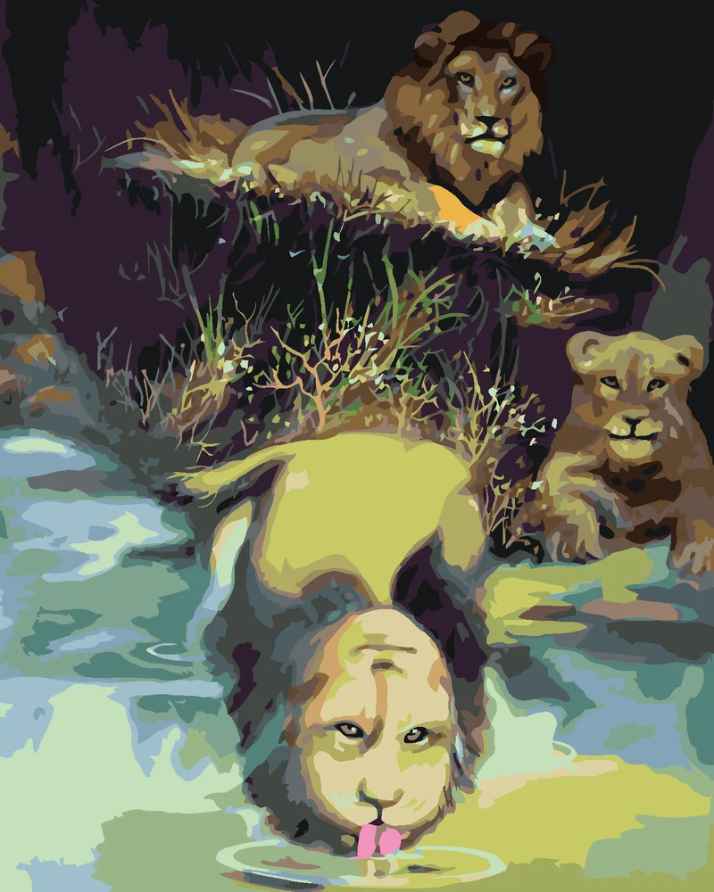 Diamond painting - LÖWE AM WASSER (D. RUSTY RUST)