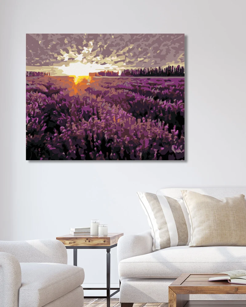 Diamond painting - LAVENDELFELD BEI SONNENUNTERGANG