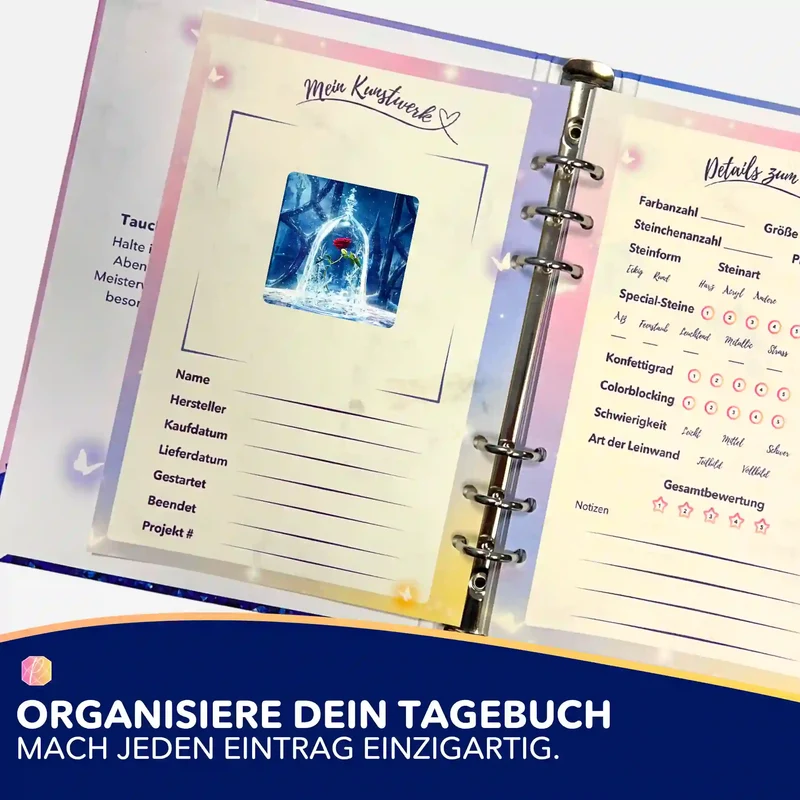 Aufkleber 5er-Set - Rose im Wunderglas