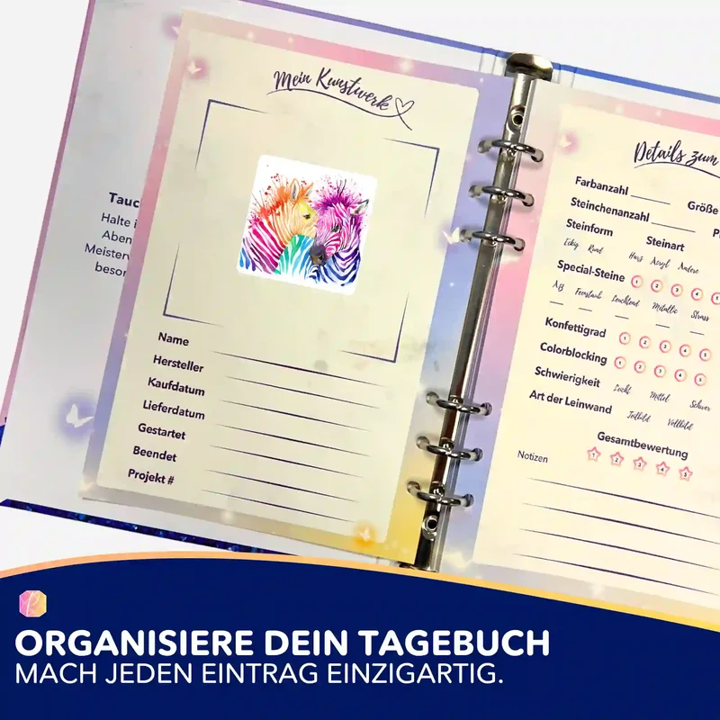 Aufkleber 5er-Set - Bunte Zebras