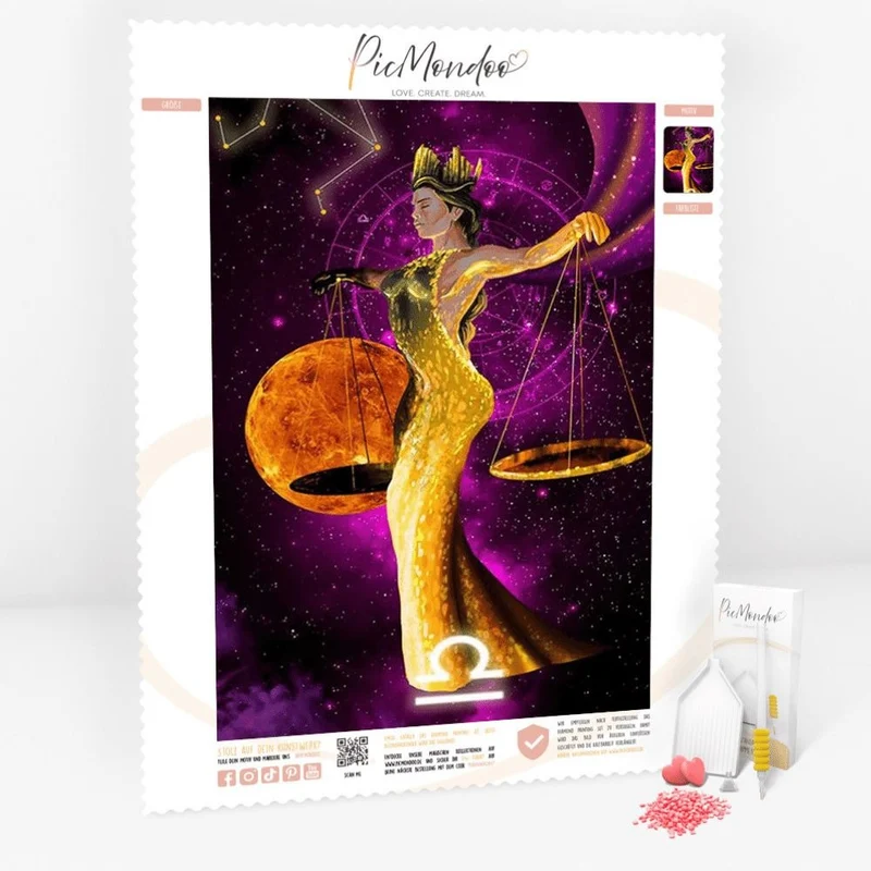 Diamond Painting Leuchtbild Special- Sternzeichen Waage