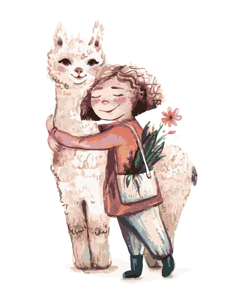 Diamond painting - LAMA UND IHRE FREUNDIN