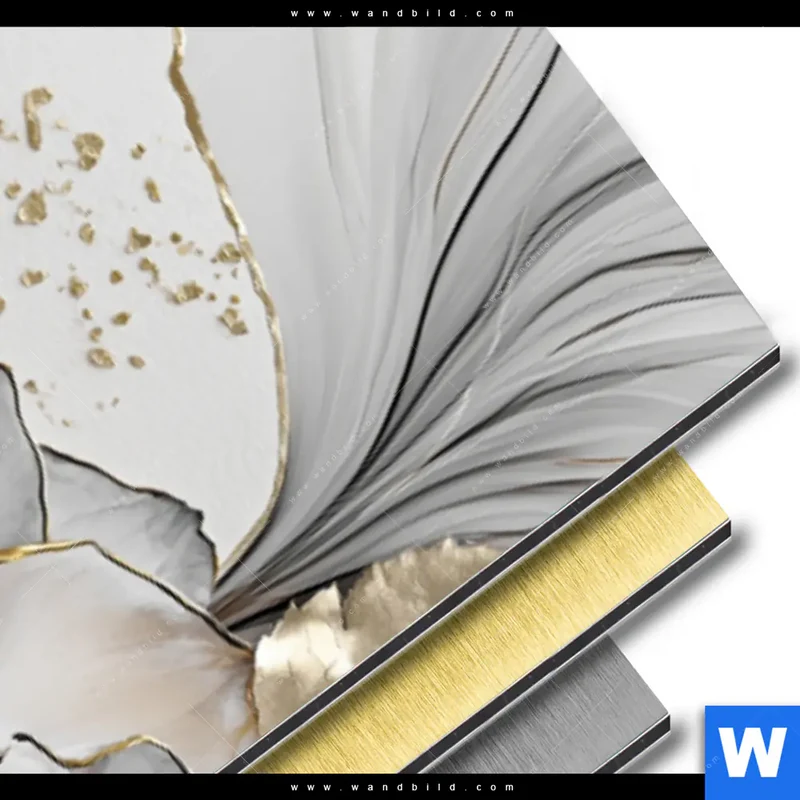 Aluminiumbild gebürstet | Fluid Art - Sukkulentenblüten | Schmal