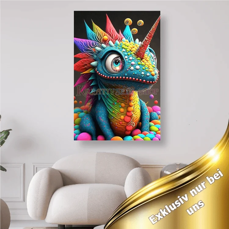 Bunter Einhorn Drache - 5D DIY Diamond Painting