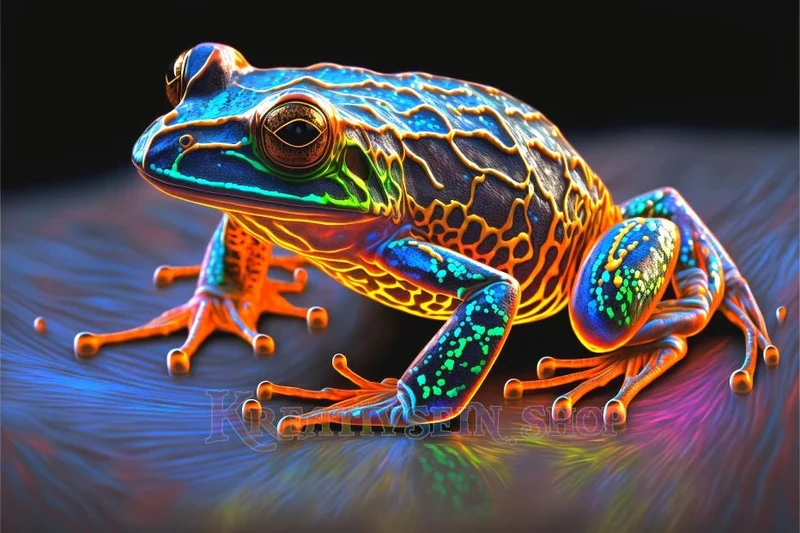 Frosch in Regenbogenfarben - 5D DIY Diamond Painting