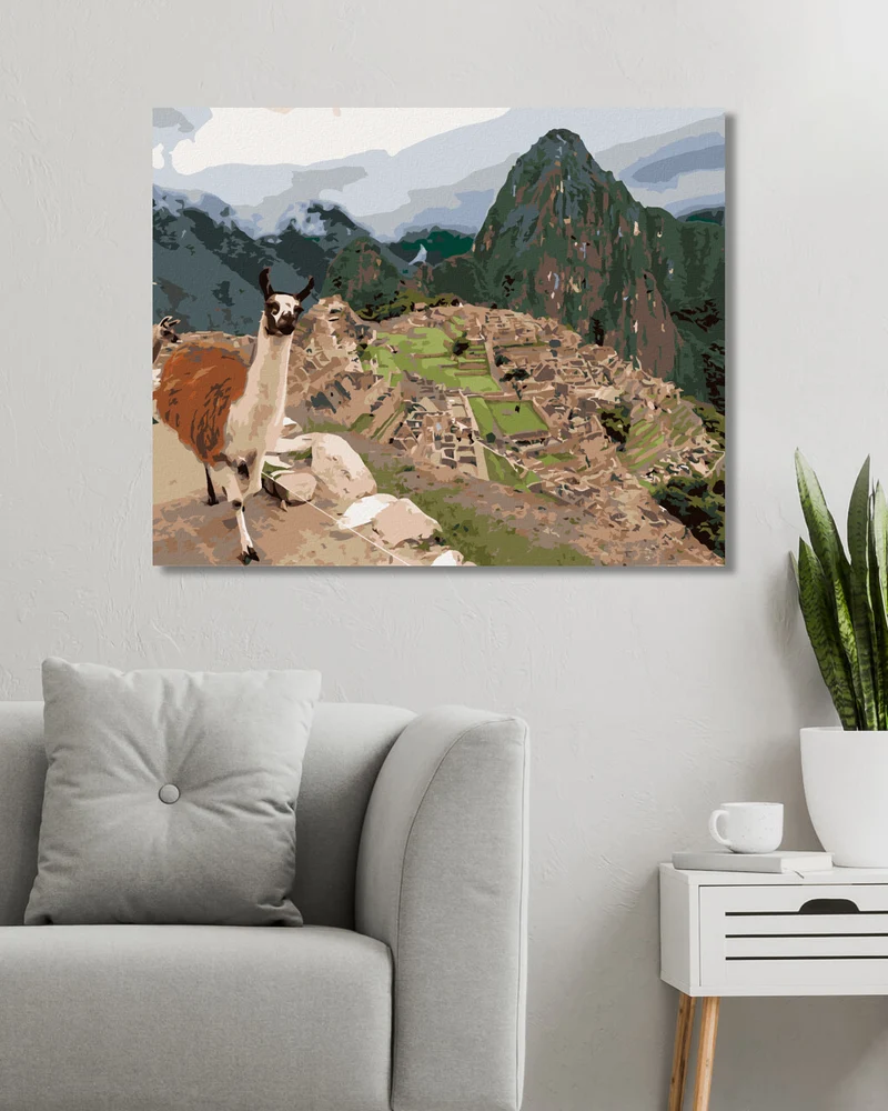 Diamond painting - LAMA UND MACHU PICCHU