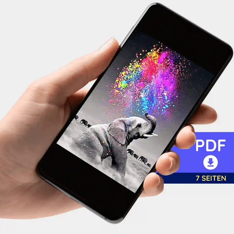 Digitale Bildmappe - Elefant "Farbenspiel"