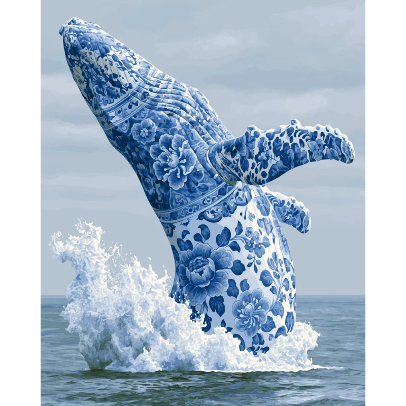 Wal in Delfter Blau