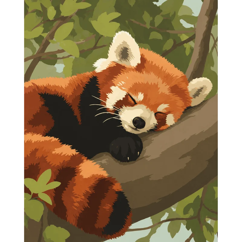 Schläfriger roter Panda