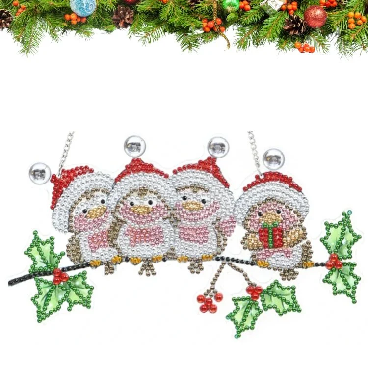 Die Weihnachtsvögel Aufhänger - Diamond Painting