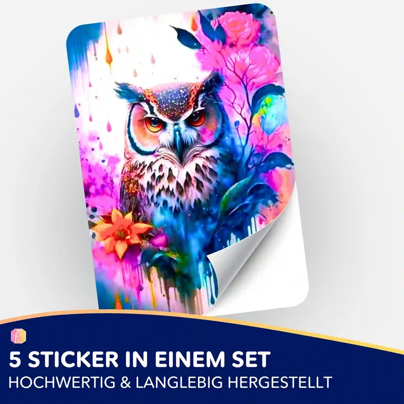 Aufkleber 5er-Set - Eulenkunst