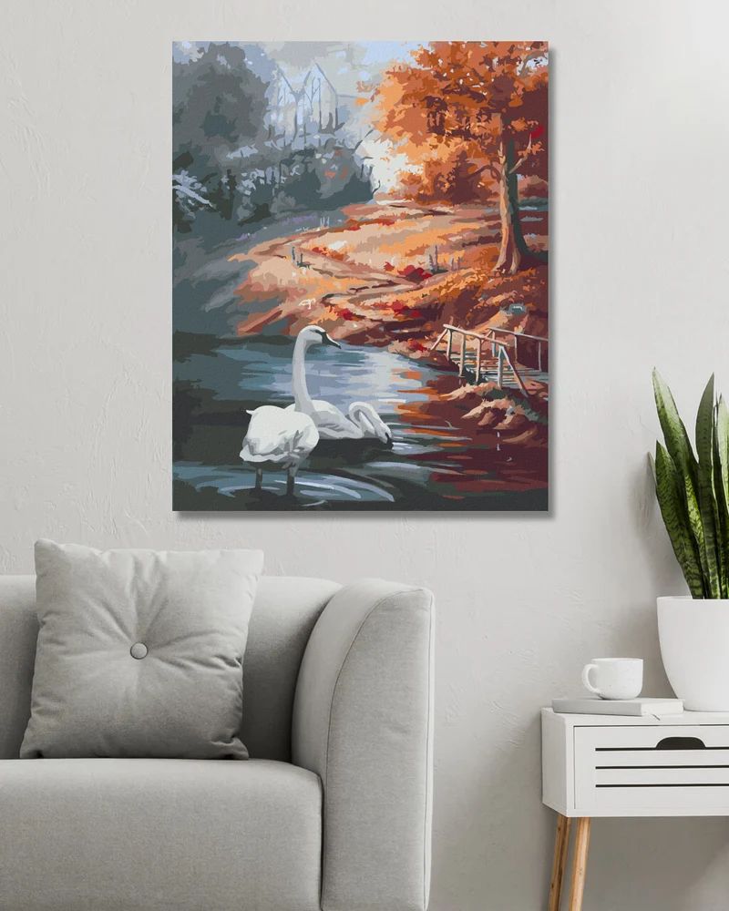 Diamond painting - SCHWÄNE UND HERBST (D. RUSTY RUST)