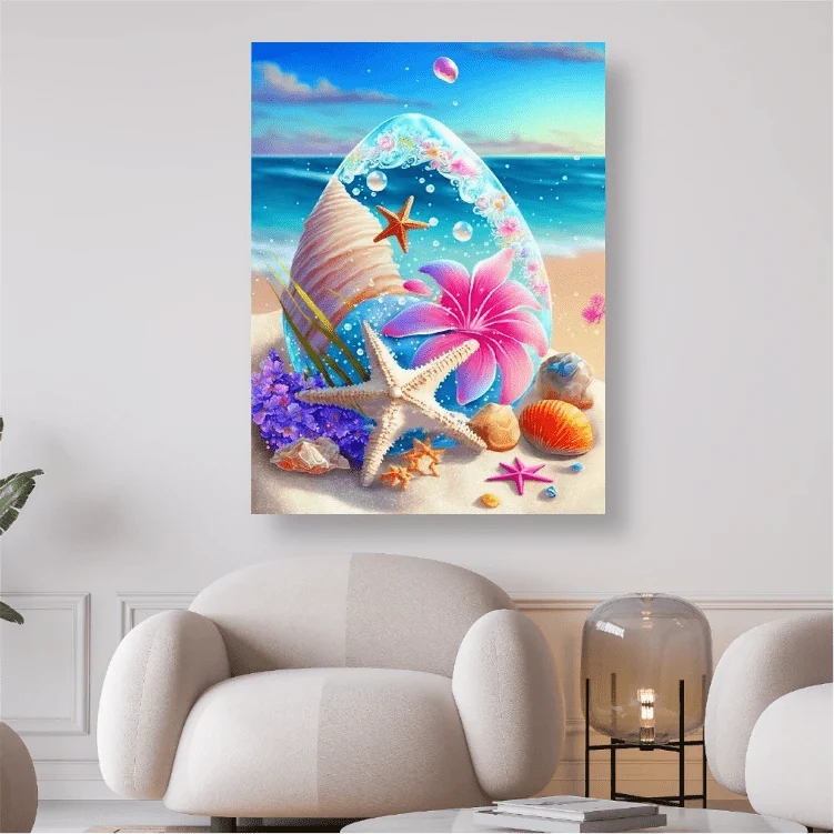 Seesterne und Muscheln am Strand - 5D DIY Diamond Painting