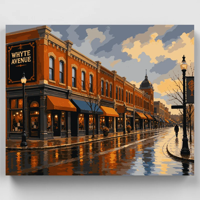 Rainy Whyte Avenue - Paint by Numbers Kit