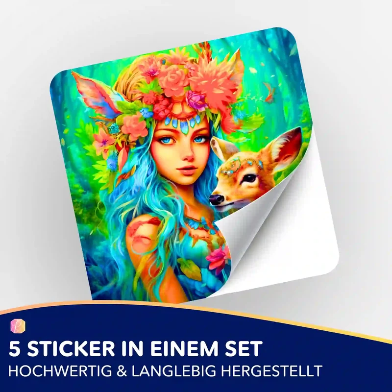 Aufkleber 5er-Set - Waldmädchen