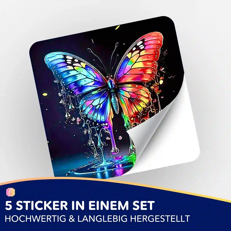 Aufkleber 5er-Set - Waterdrop Butterfly