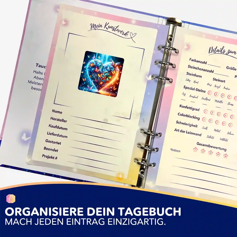 Aufkleber 5er-Set - Schmetterlingsherz