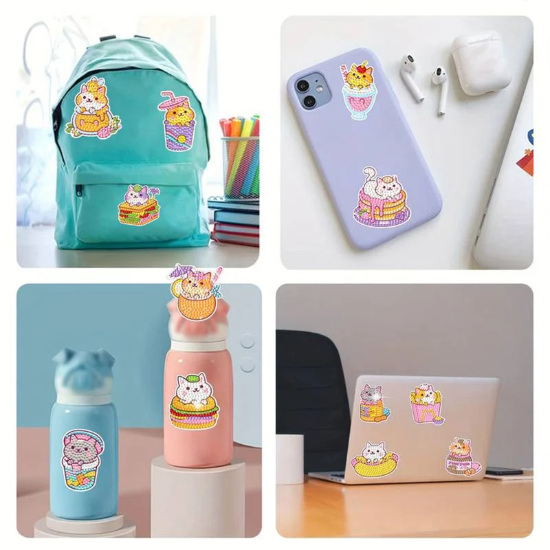 5D Diamond Painting 12 Sticker Katzen