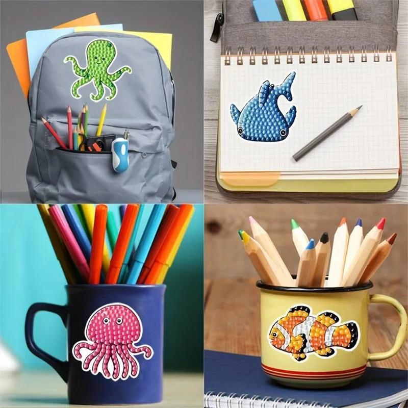 5D Diamond Painting Sticker Set Meerestiere für Kinder