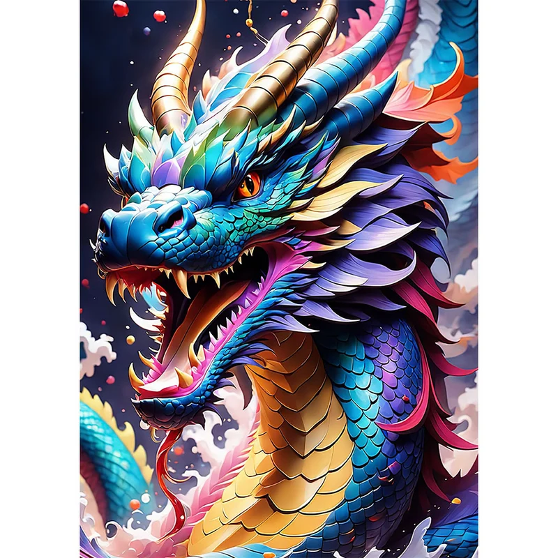 5D Diamond Painting – Colorful Dragon