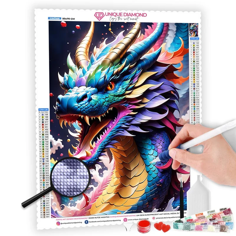 5D Diamond Painting – Colorful Dragon
