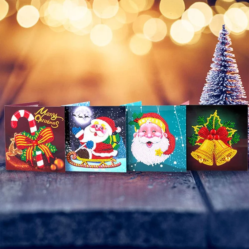 5D Diamond Painting Grußkarten – Klassische Weihnachten Edition 8 Stück