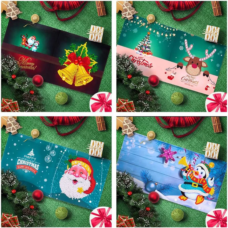 5D Diamond Painting Grußkarten – Klassische Weihnachten Edition 8 Stück