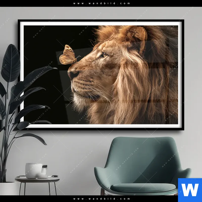 Poster | Löwe & Schmetterling | Querformat