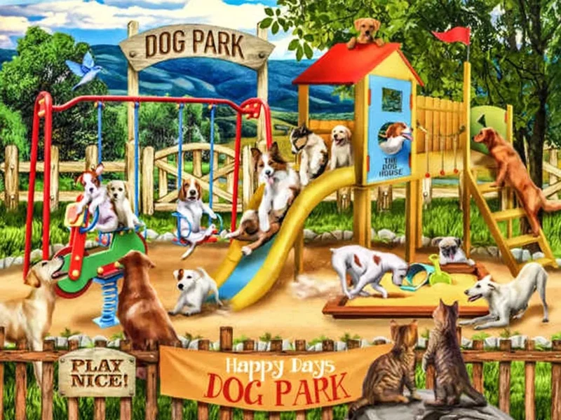 Spielplatz für Hunde - Voll AB 5D DIY Diamond Painting