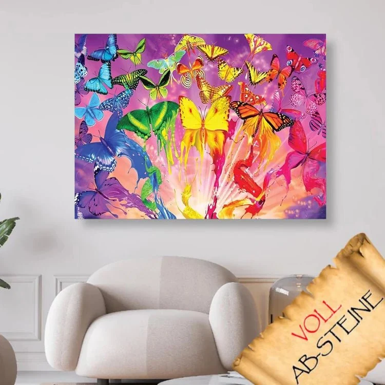 Schmetterlings Regenbogen - Voll AB 5D DIY Diamond Painting
