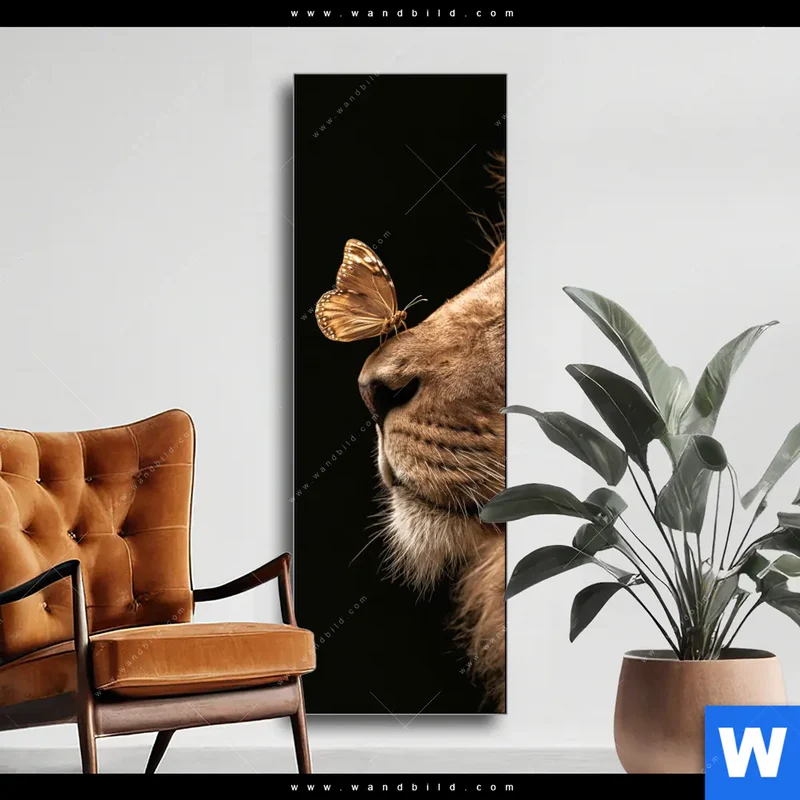 Wechselmotiv | Löwe & Schmetterling | Schmal